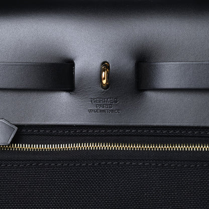 Hermes Military Toile Vache Hunter Herbag Zip PM 31 Black 7 of 12