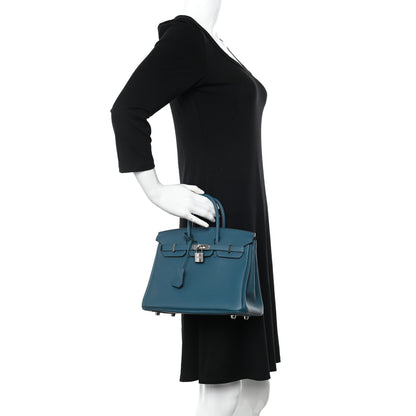 Hermes Togo Verso Birkin 25 Vert Bosphore Bleu Ocean 2 of 10