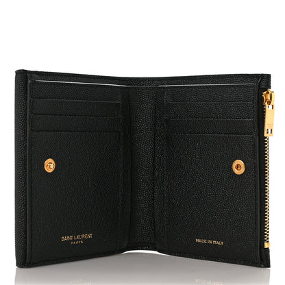 Saint Laurent Grain De Poudre Monogram Bi-Fold Wallet Black 5 of 10