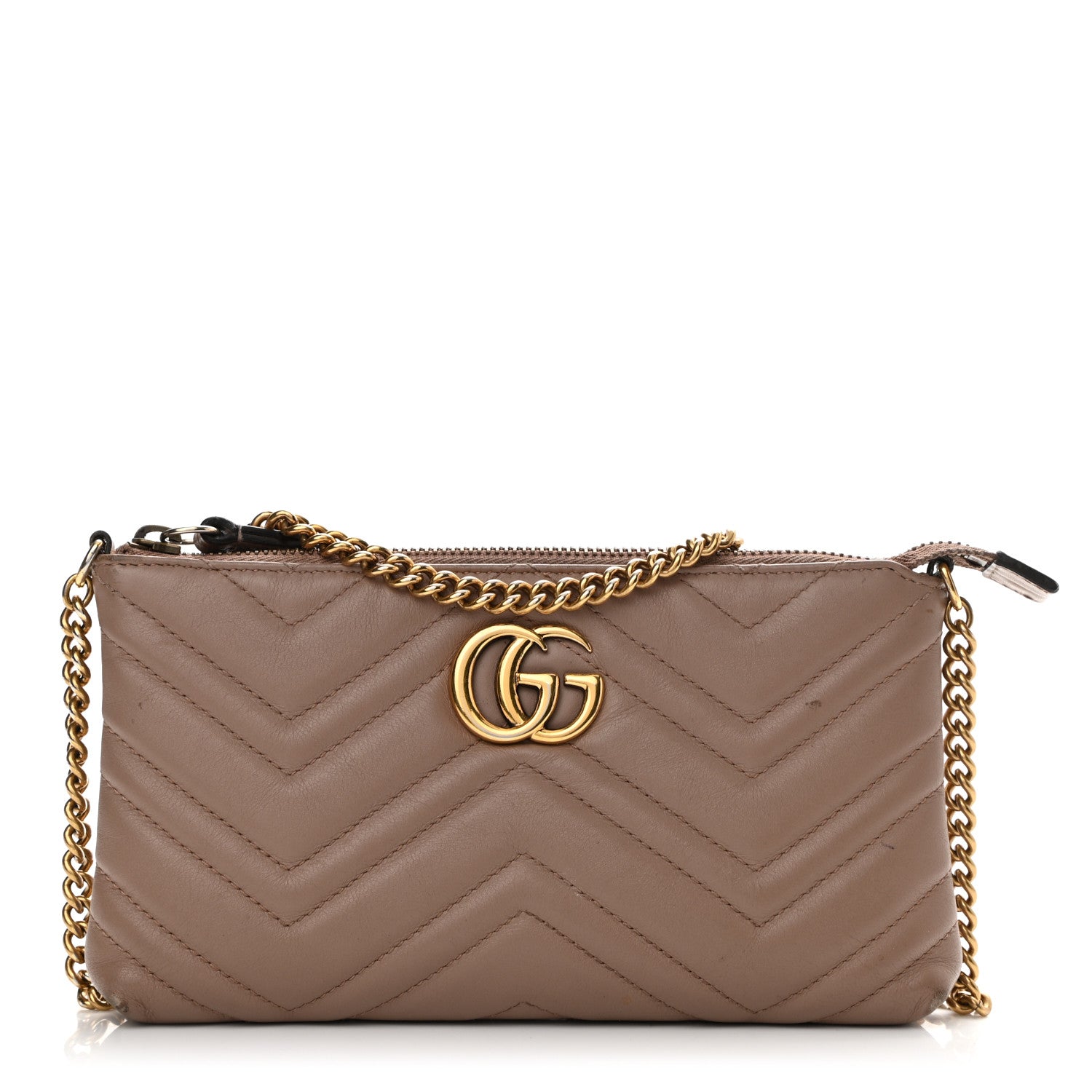 Gucci Calfskin Matelasse Mini GG Marmont Chain Bag Porcelain Rose 1 of 15
