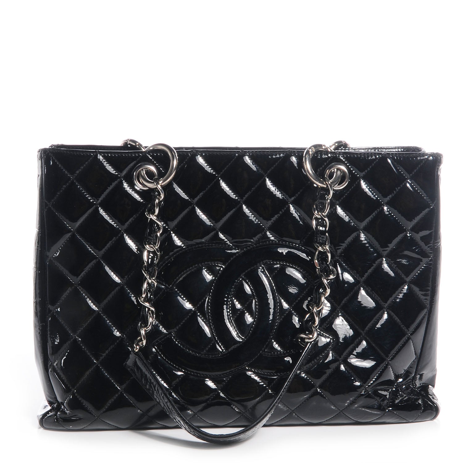 Chanel Patent Grand Shopping Tote GST Black 1 of 7