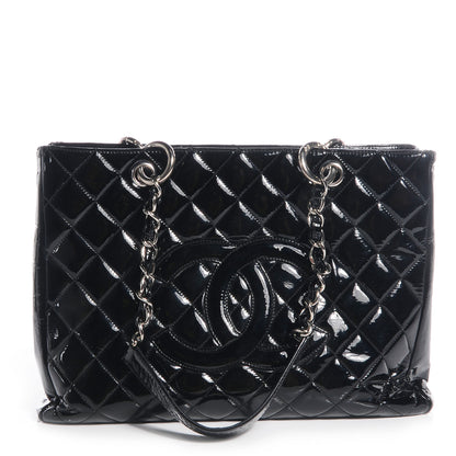 Chanel Patent Grand Shopping Tote GST Black 1 of 7