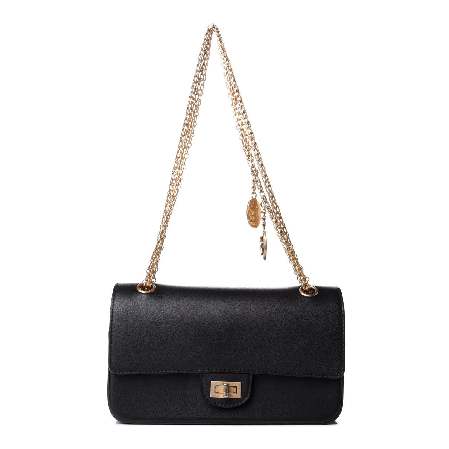 Chanel Calfskin Nude 2.55 Medals Reissue 225 Flap Black 1 of 5