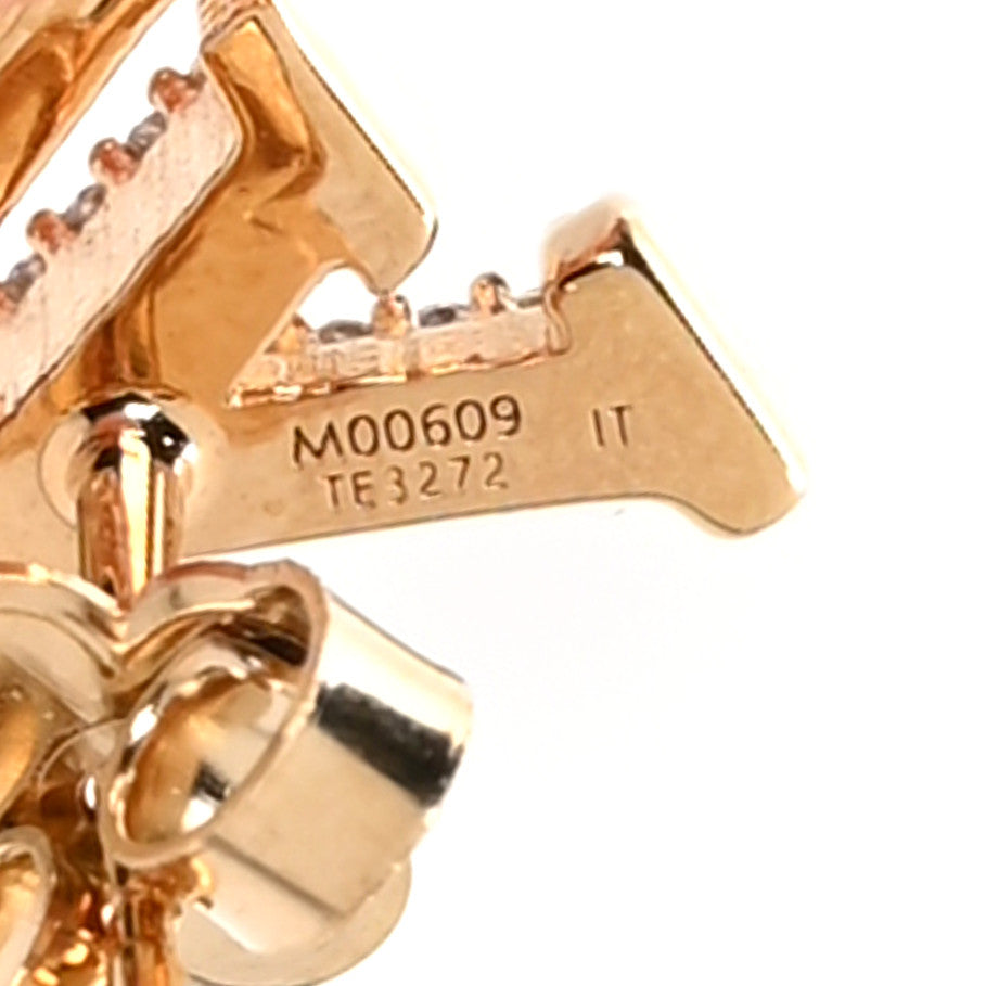 Louis Vuitton Metal Crystal LV Iconic Earrings Gold 4 of 6