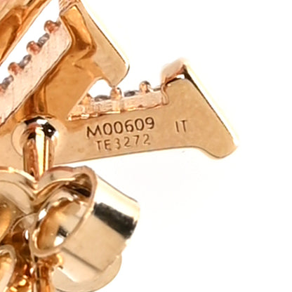 Louis Vuitton Metal Crystal LV Iconic Earrings Gold 4 of 6