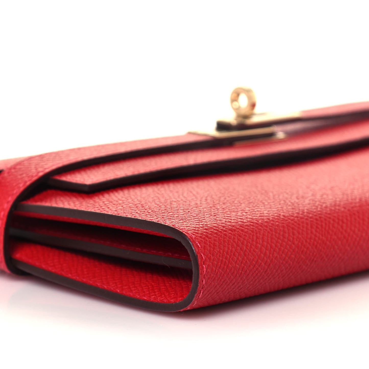 Epsom Kelly Longue Wallet Rouge Casaque