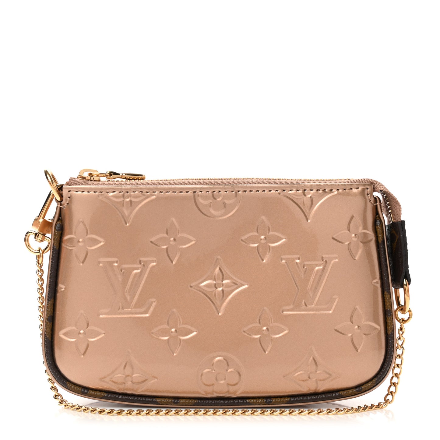 Metallic Vernis Mini Pochette Accessories Rose Gold