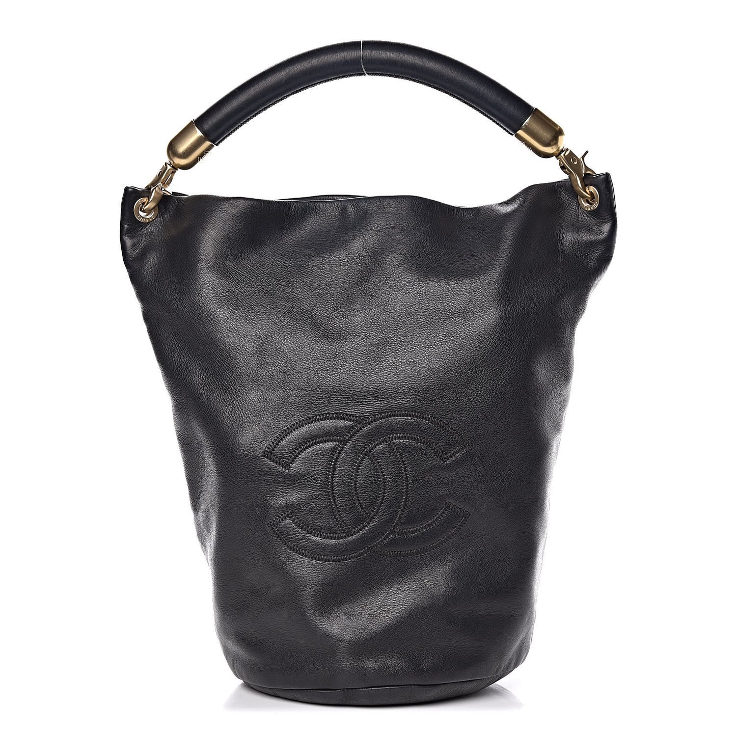 Calfskin CC Bucket Bag Black