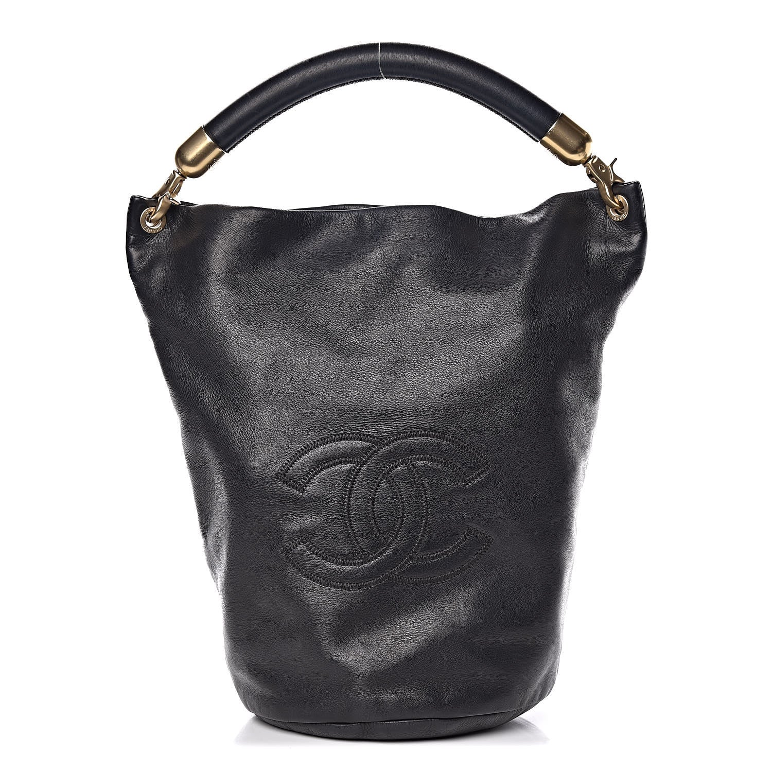 Chanel Calfskin CC Bucket Bag Black 1 of 12