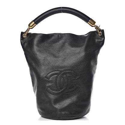 Chanel Calfskin CC Bucket Bag Black 1 of 12