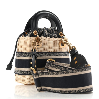 Christian Dior Wicker Oblique Mini Lady Dior Bag Blue 3 of 11