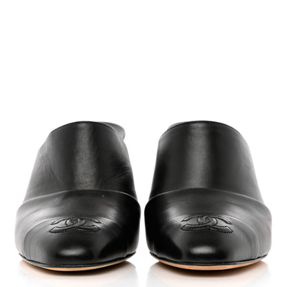 Chanel Lambskin Cap Toe CC Mules 35.5 Black 2 of 12