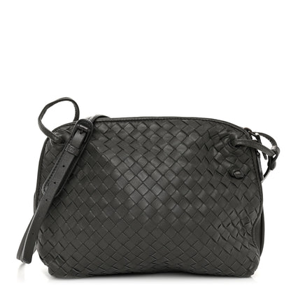 Bottega Veneta BOTTEGA VENETA Nappa Intrecciato Pillow Crossbody Messenger Light Grey 1 of 9