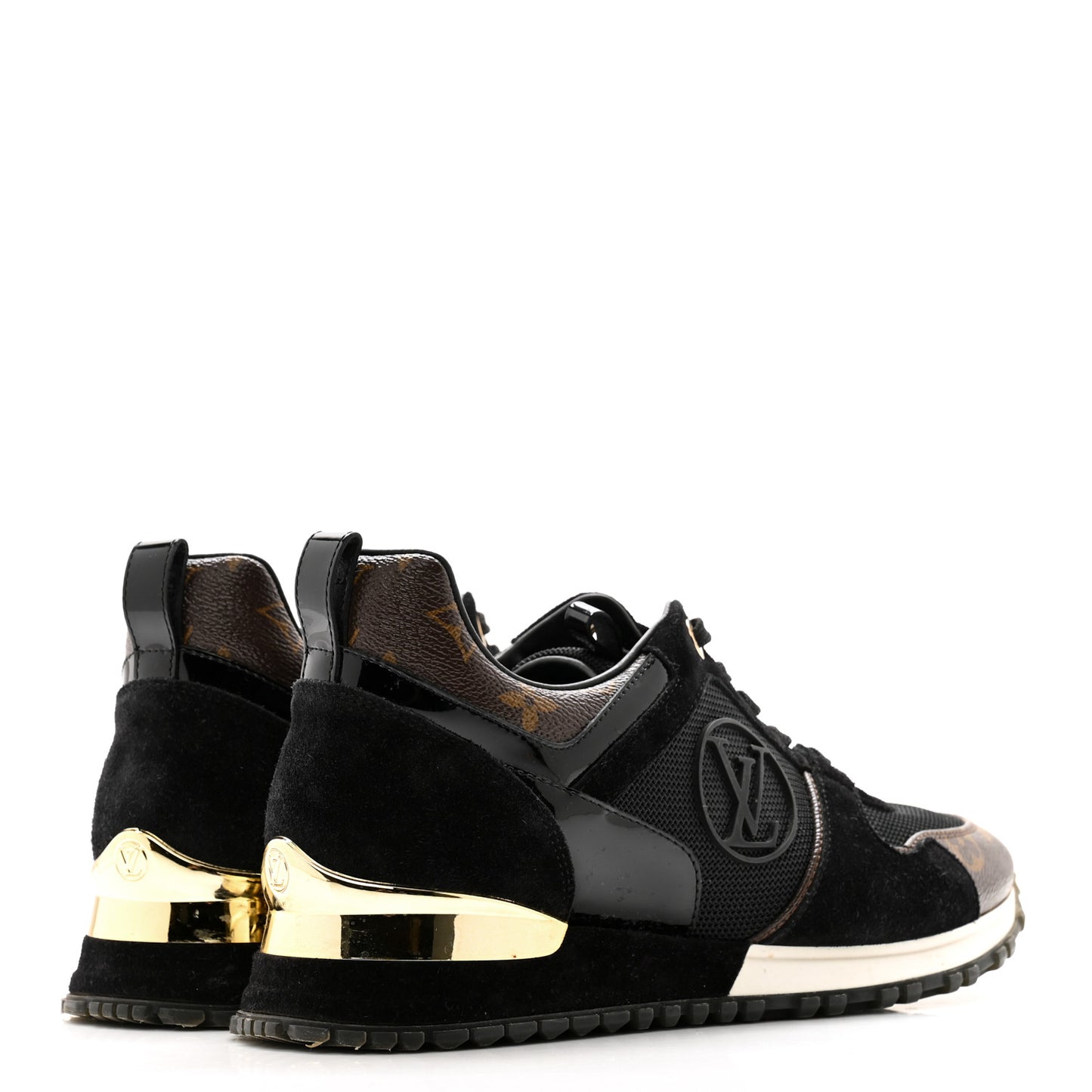 Suede Monogram Run Away Sneakers 39 Black