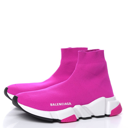 Balenciaga Neoprene Knit Womens Speed Sneakers 38 Fuchsia 3 of 7