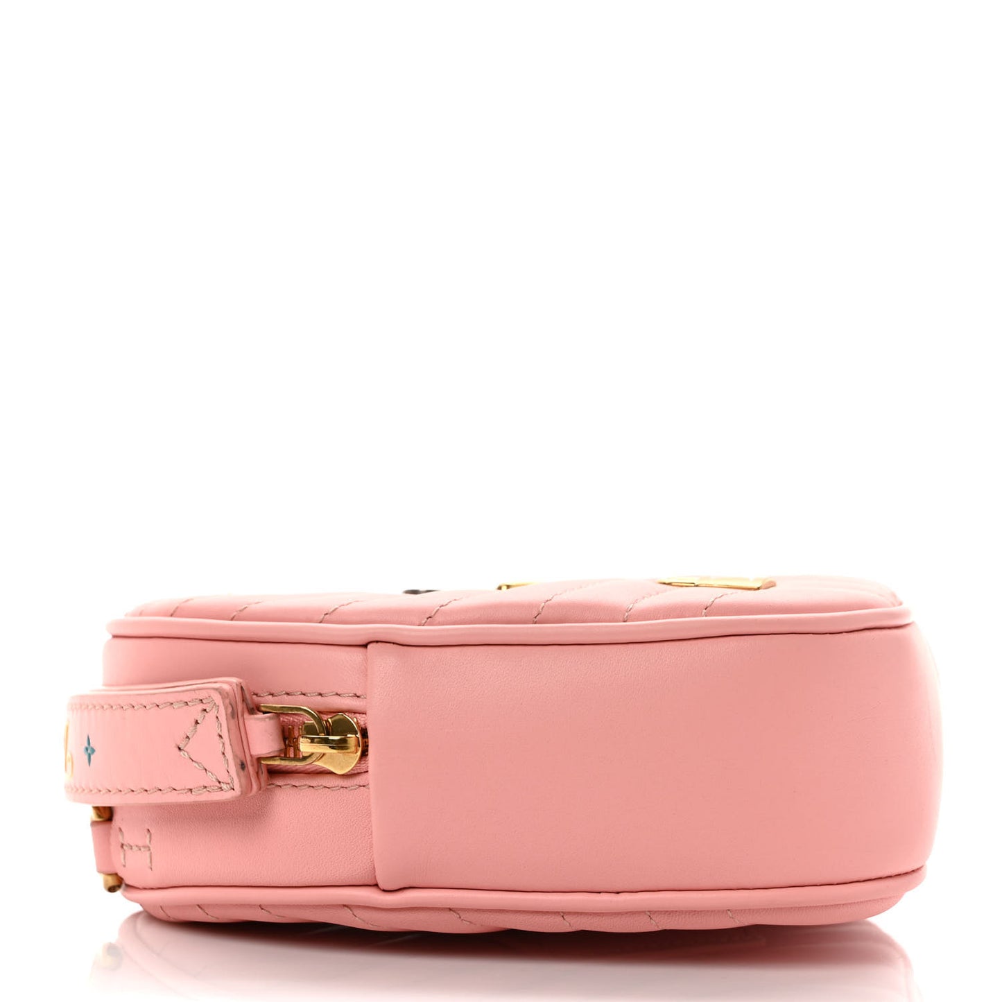 Calfskin Embellished New Wave Love Lock Heart Bag Rose Pomettes