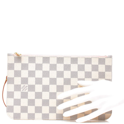 Louis Vuitton Damier Azur Neverfull MM GM Pochette Rose Ballerine 2 of 7