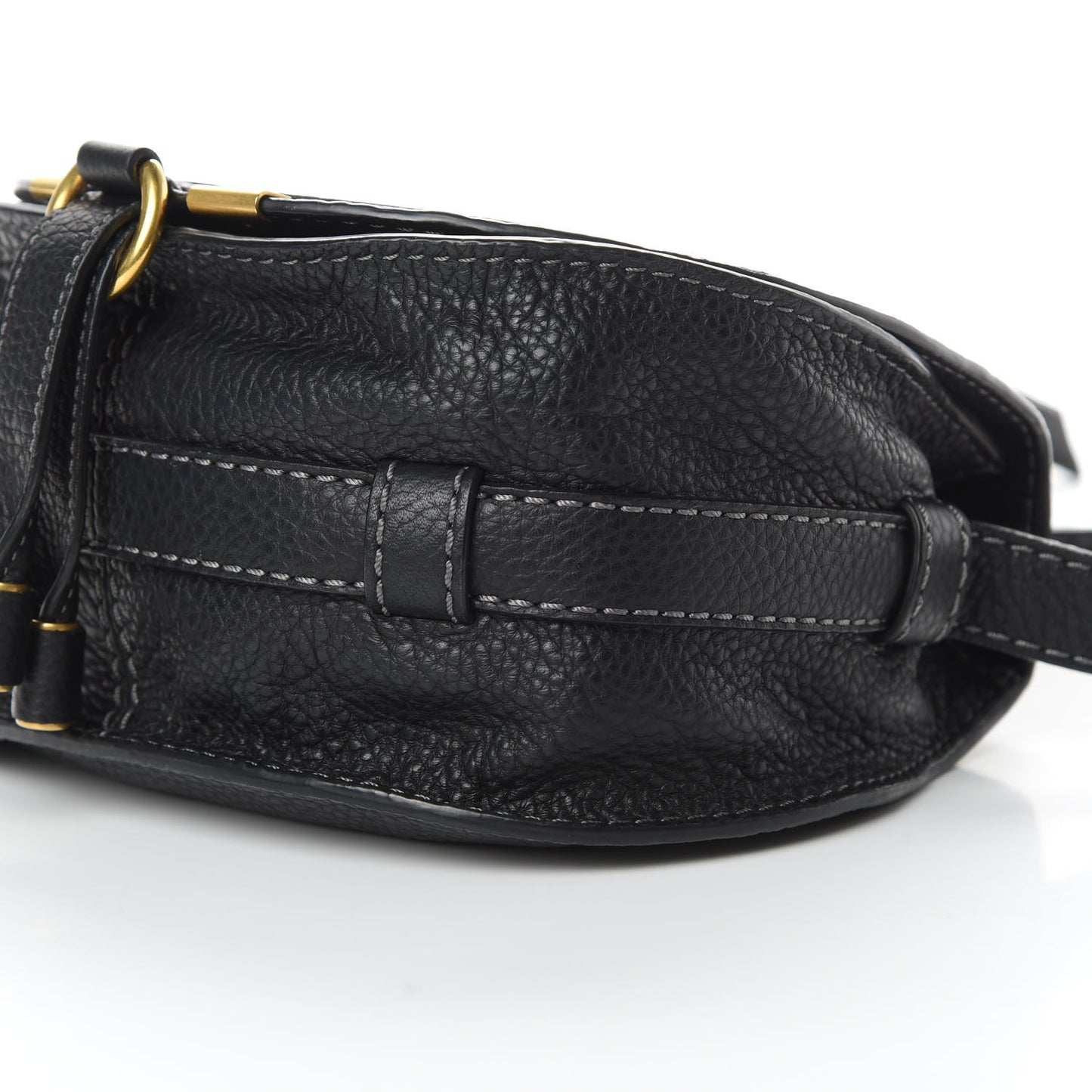 Calfskin Mini Marcie Round Crossbody Bag Black