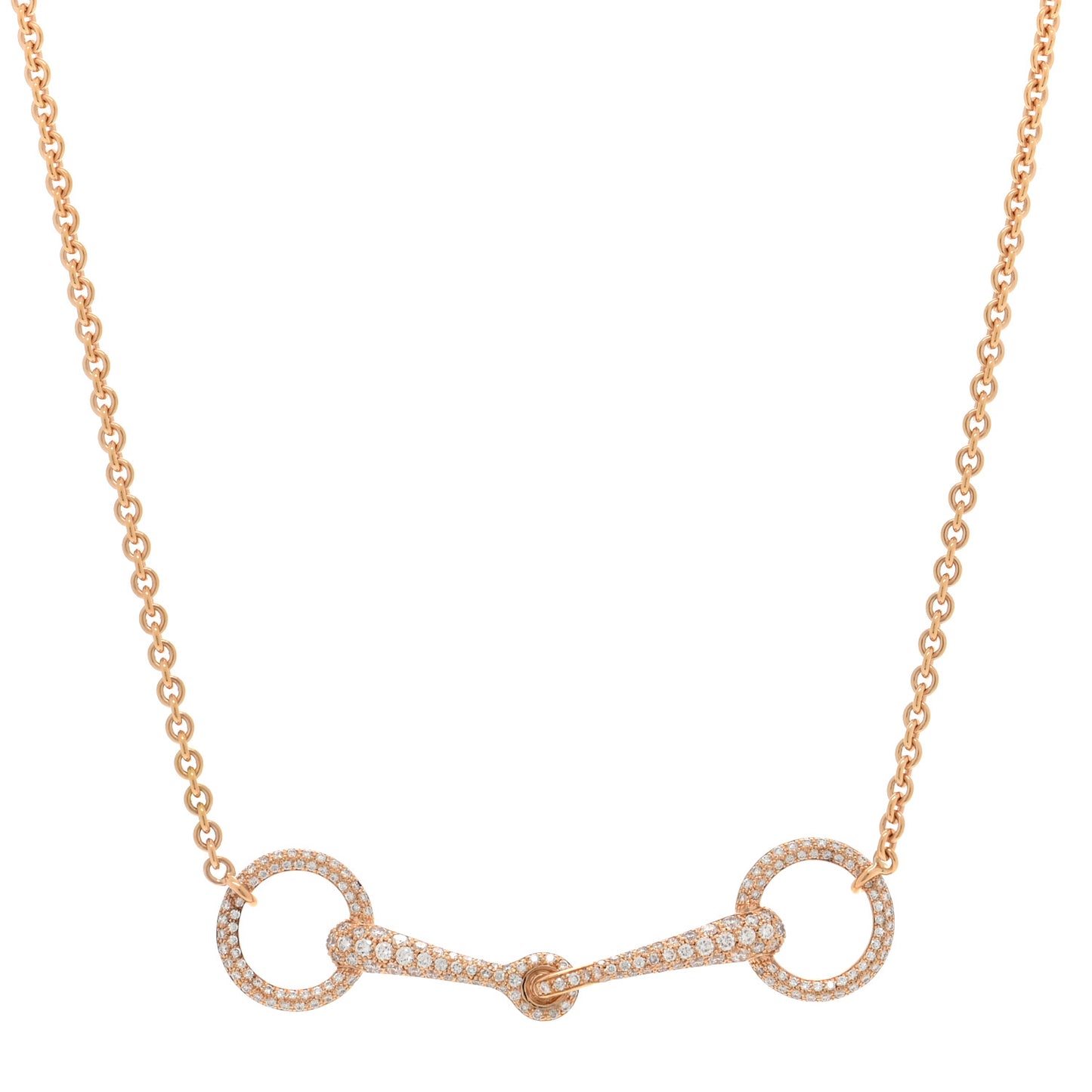 18K Rose Gold Diamond TPM Filet d'Or Necklace ST