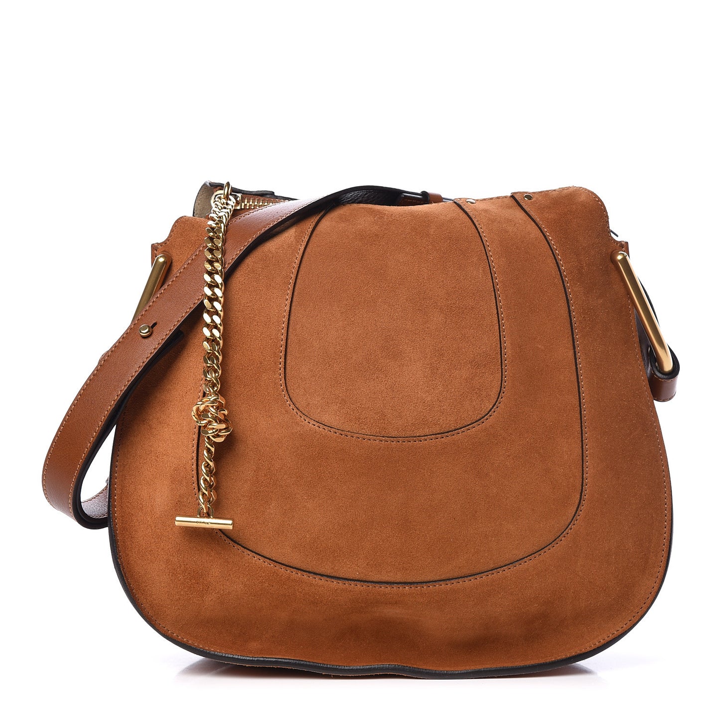 Suede Small Hayley Hobo Caramel