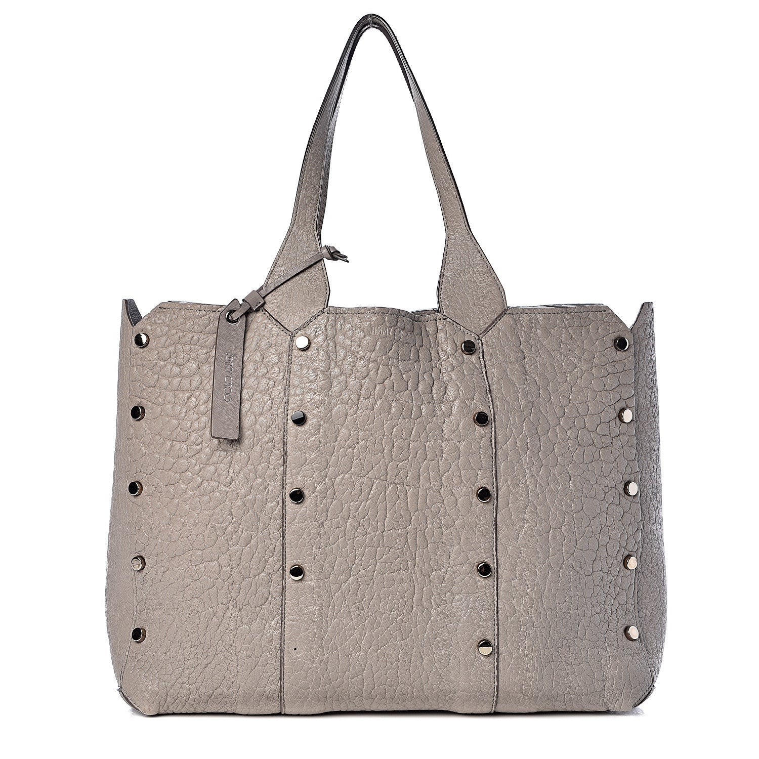 Jimmy Choo Grained Calfskin Studded Lockett Shopper Tote Moonstone 1 of 15