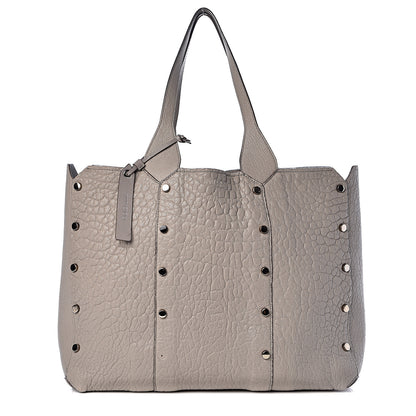 Jimmy Choo Grained Calfskin Studded Lockett Shopper Tote Moonstone 1 of 15
