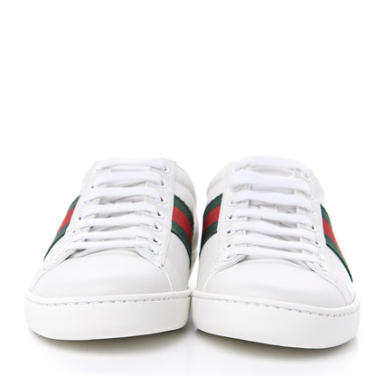 Gucci Calfskin Ayers Bee Embroidered Womens Ace Sneakers 35 White Green 2 of 9