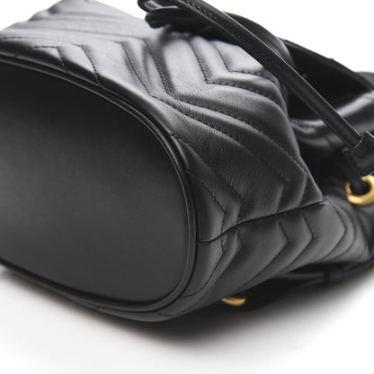 Gucci Calfskin Matelasse GG Marmont Flap Backpack Black 8 of 9