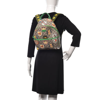 Gucci GG Supreme Monogram Children's Crests Backpack Green 2 of 12