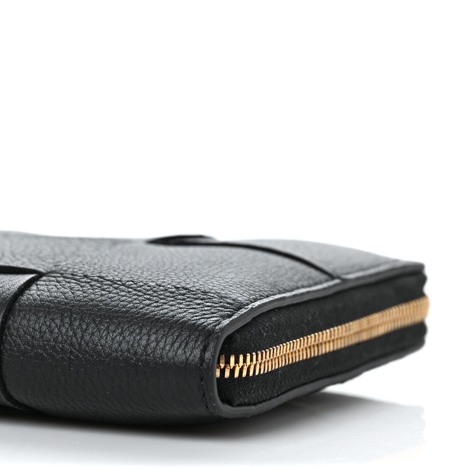 Bottega Veneta Grained Calfskin Maxi Intrecciato Zip Around Wallet Black 7 of 8