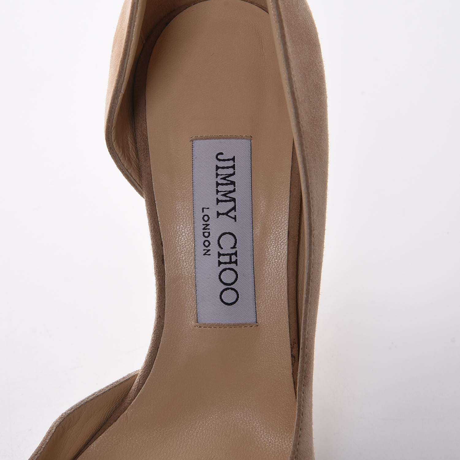 Jimmy Choo Suede Lucy Half-d'Orsay Pump 38 Beige 9 of 11