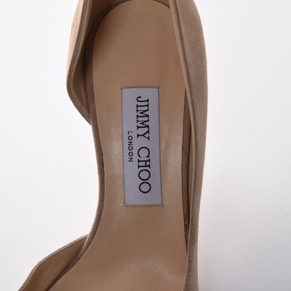 Jimmy Choo Suede Lucy Half-d'Orsay Pump 38 Beige 9 of 11