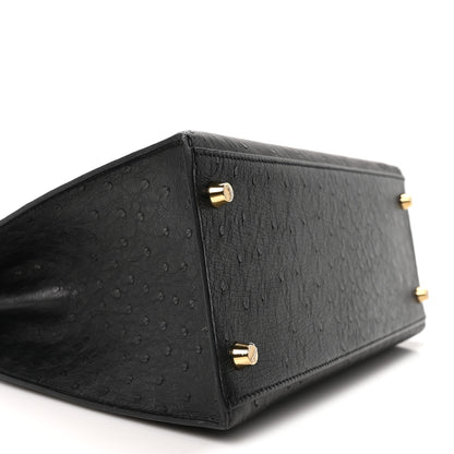 Hermes Ostrich Kelly Sellier 28 Black 9 of 10