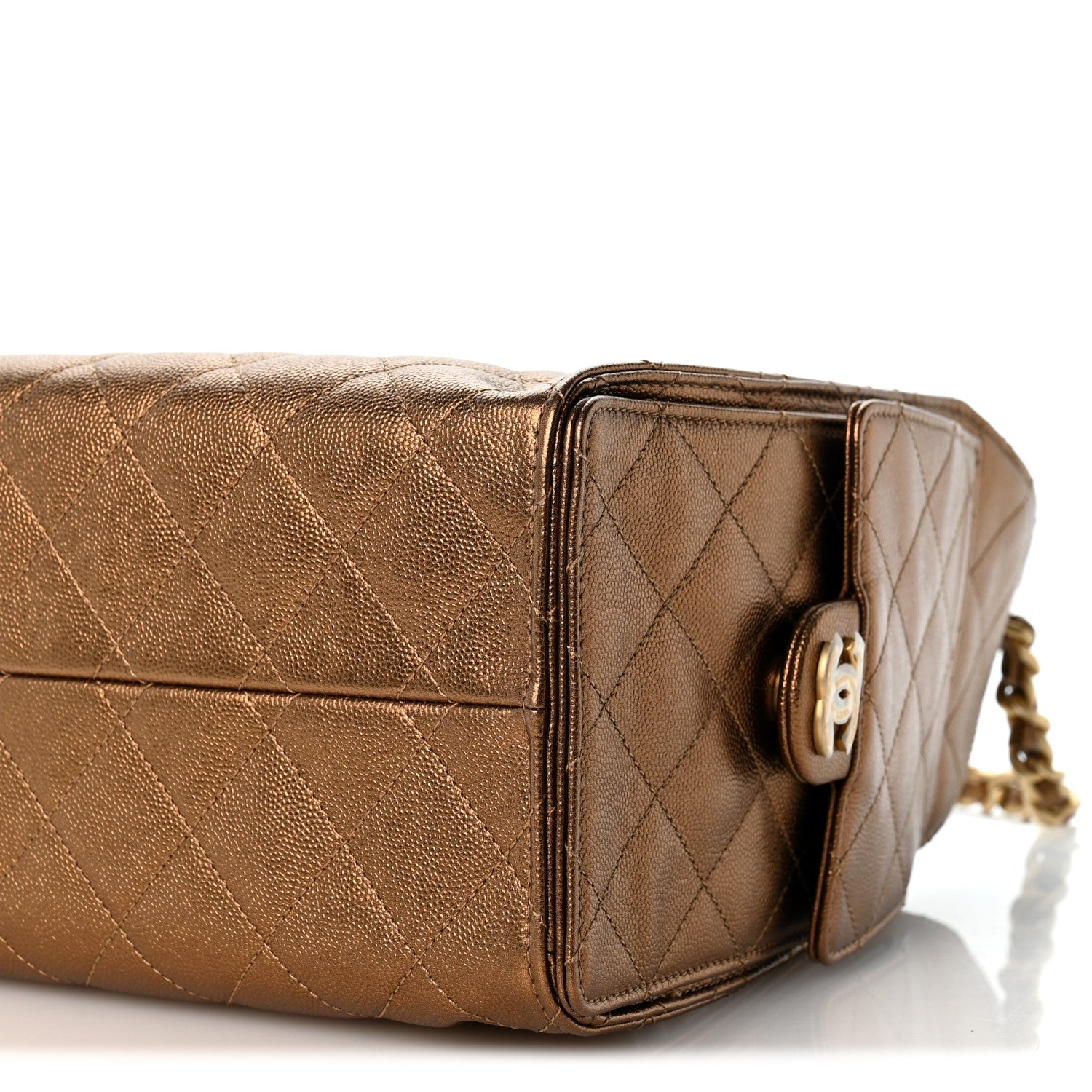 Chanel Metallic Caviar Quilted Small Chanel 25 Handbag Gold 10 of 10