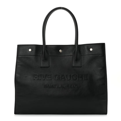 Saint Laurent Smooth Calfskin Rive Gauche Small Tote Black 1 of 10