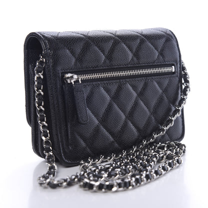 Chanel Caviar Quilted Mini Wallet On Chain WOC Black 3 of 10