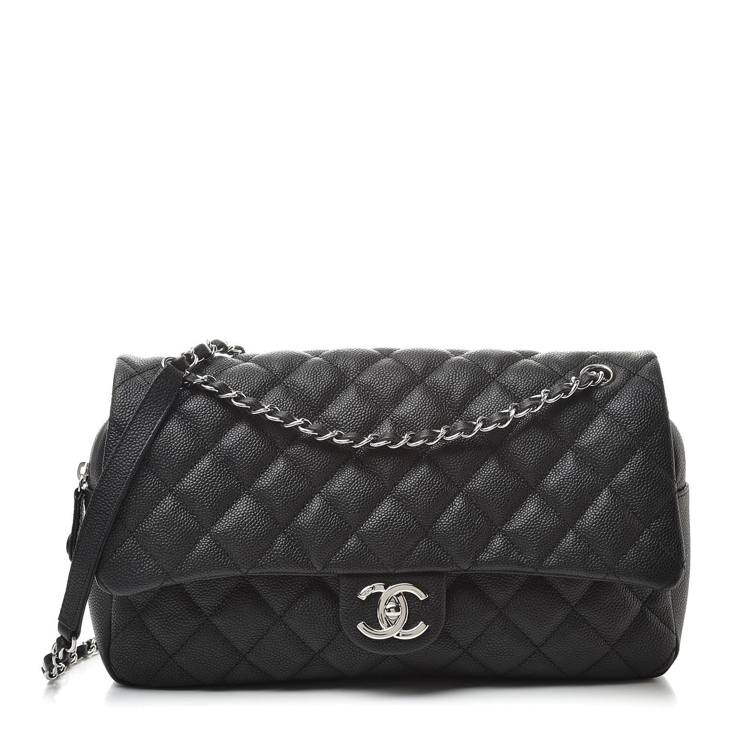 Caviar Quilted Jumbo Easy Flap Black