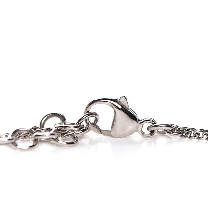 Chanel Crystal CC Drop Pendant Necklace Silver 4 of 6