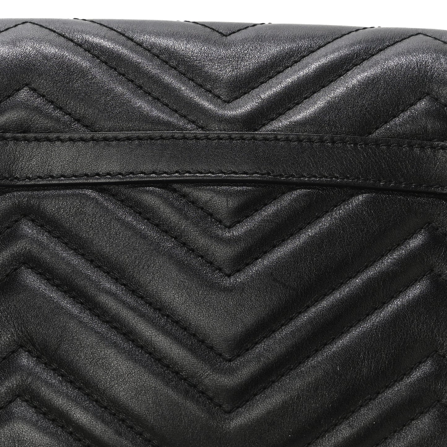 Calfskin Matelasse Pearly GG Marmont Chain Belt Bag Black
