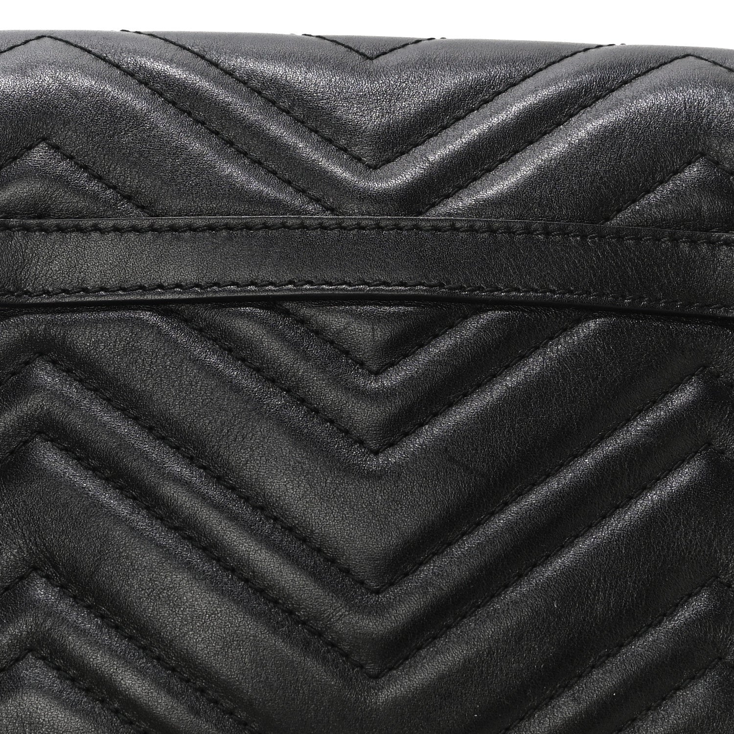 Gucci Calfskin Matelasse Pearly GG Marmont Chain Belt Bag Black 20 of 23