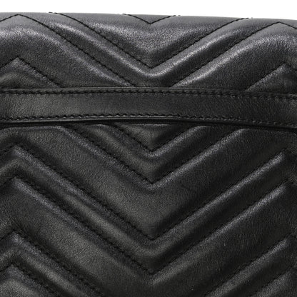 Gucci Calfskin Matelasse Pearly GG Marmont Chain Belt Bag Black 20 of 23