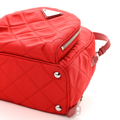 Prada Nylon Tessuto Impuntu Quilted Backpack Rosso 11 of 11