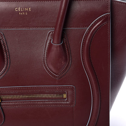 Celine Palmelato Micro Luggage Burgundy Azur Blue 16 of 23