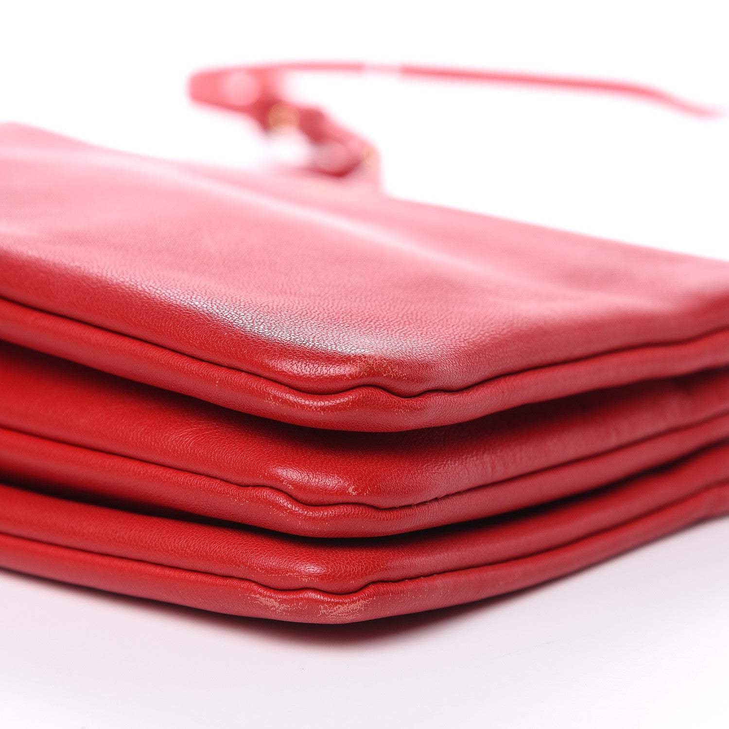 Celine Lambskin Small Trio Crossbody Bag Red 11 of 18