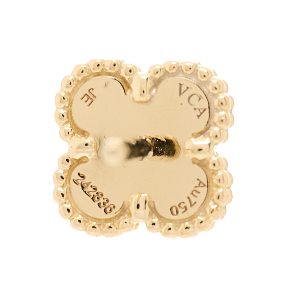 Van Cleef & Arpels 18K Yellow Gold Black Onyx Sweet Alhambra Earrings 4 of 5