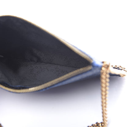 Stella McCartney Metallic Faux Snakeskin Falabella Clutch Blue 5 of 11