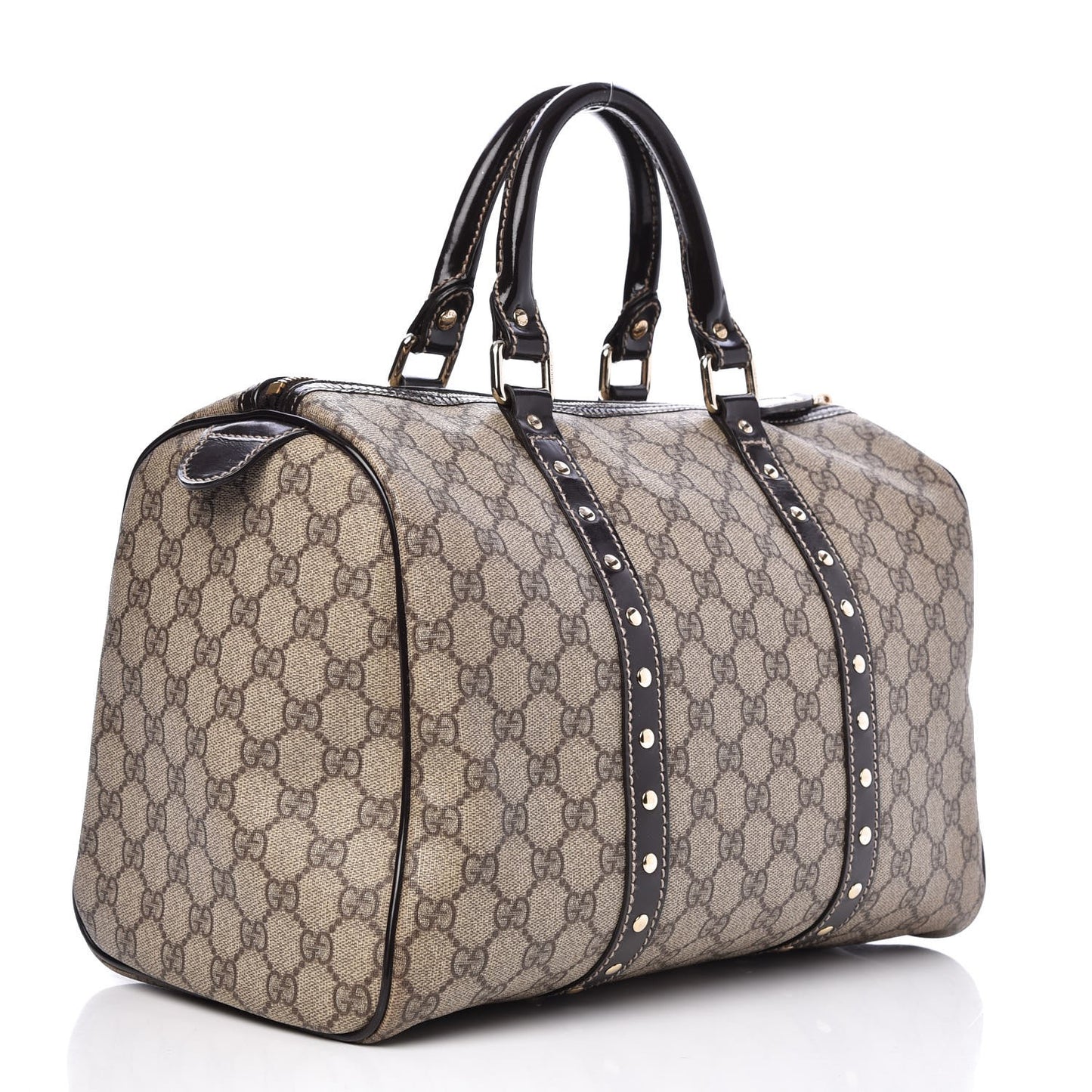 Monogram Guccissima Hearts Studded Medium Joy Boston Dark Brown