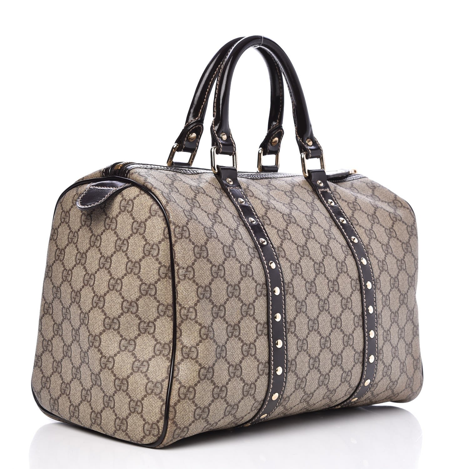 Gucci Monogram Guccissima Hearts Studded Medium Joy Boston Dark Brown 3 of 8