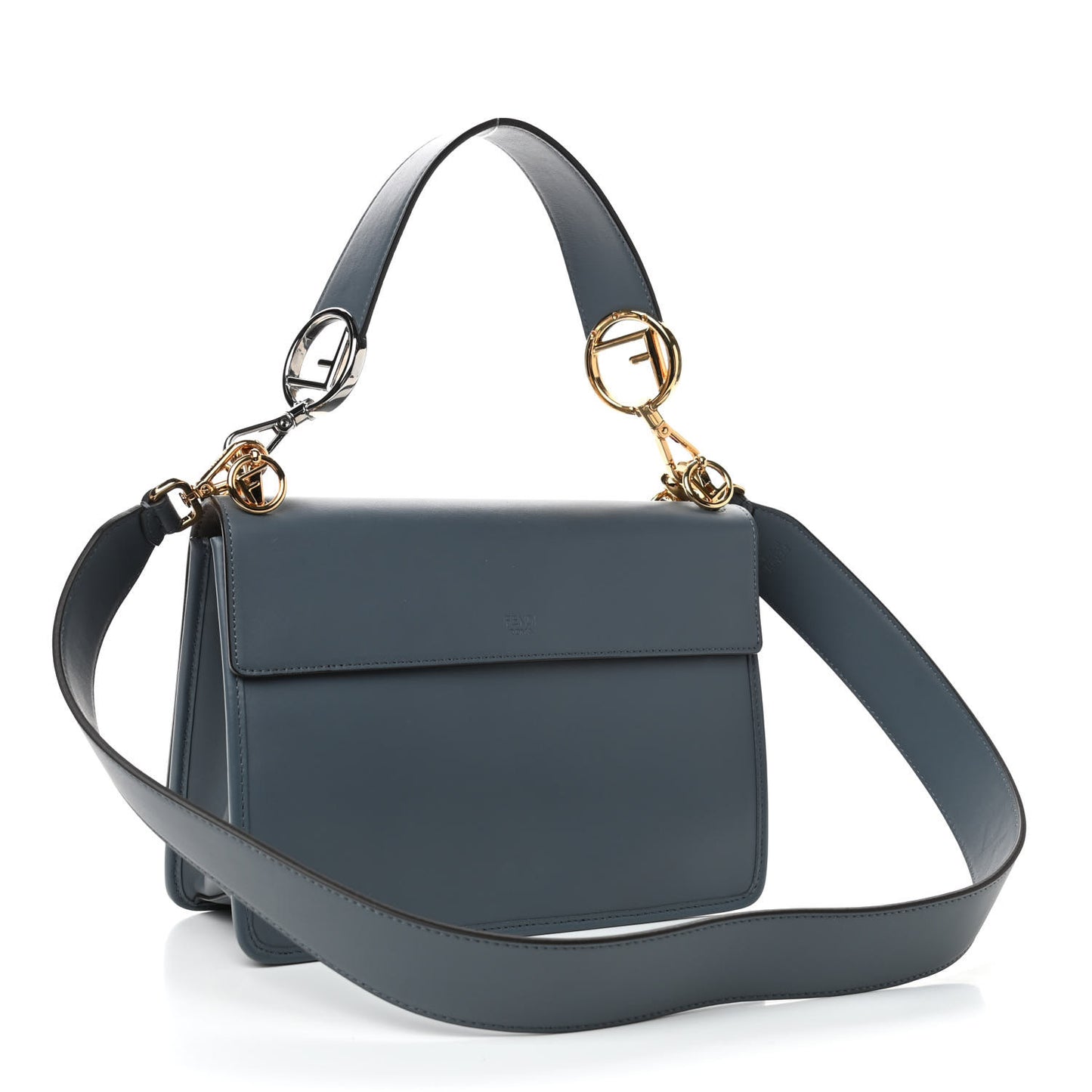 Vitello Century Velvet F is Fendi FF Kan I Shoulder Bag Tobacco Tempesta