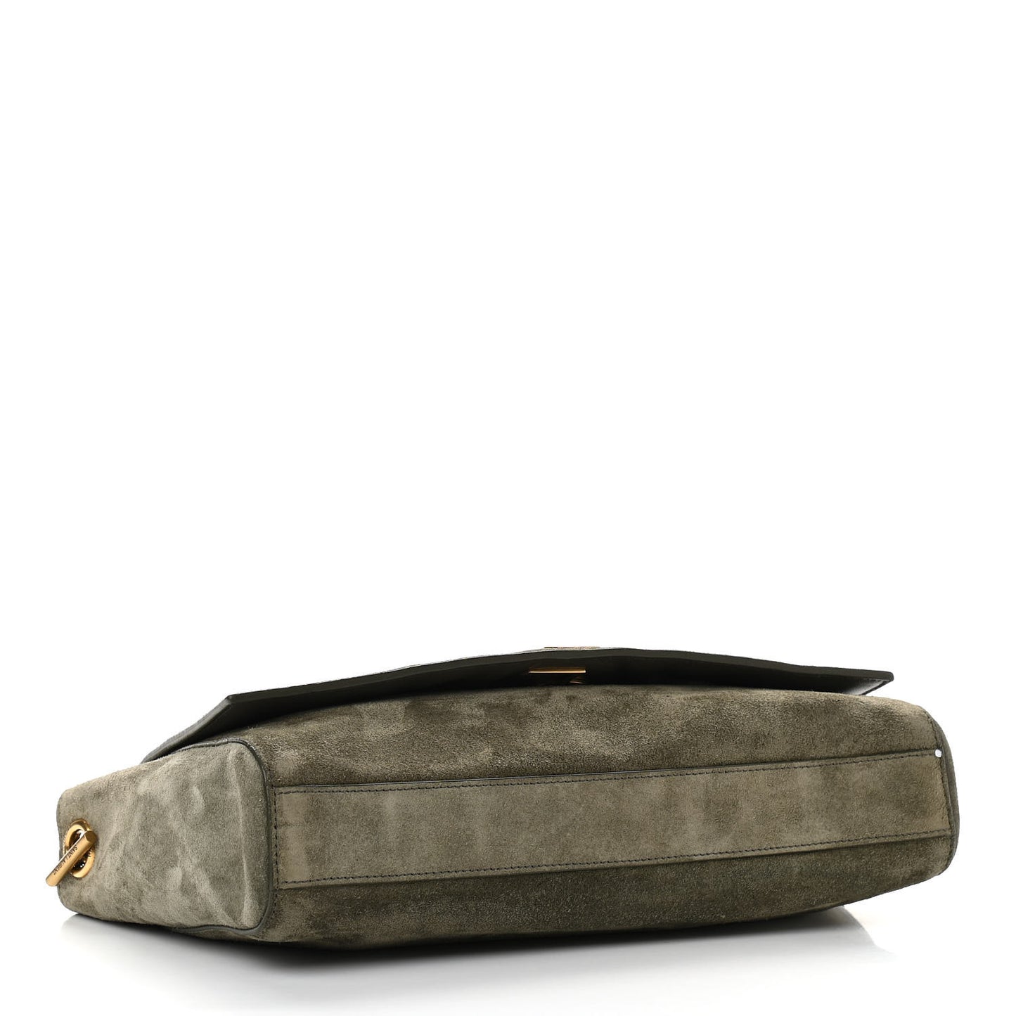 Suede Medium Reversible Monogram Kate Satchel Olive